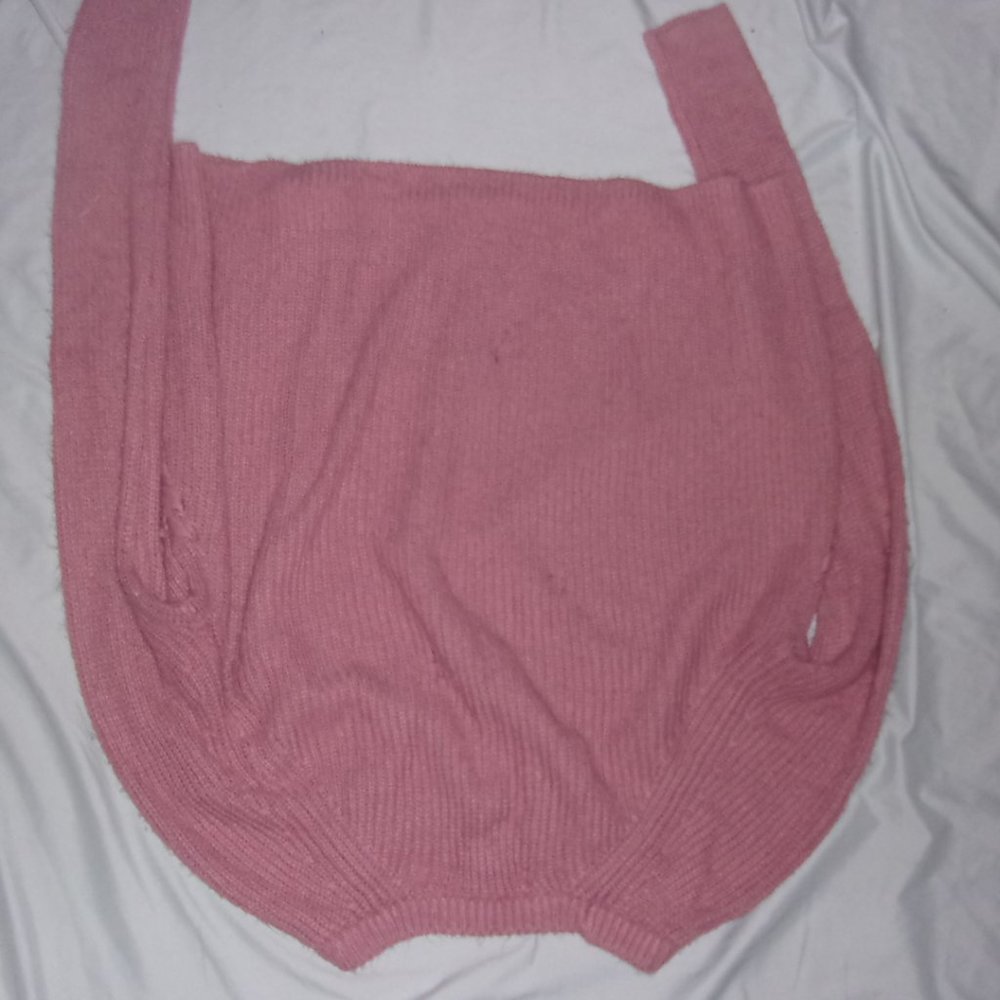 size large pink womens top sweater shirt   knit pullover shirt cottage core - Picture 4 of 4
